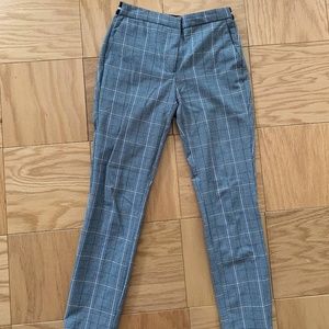 High rise plaid pants Zara